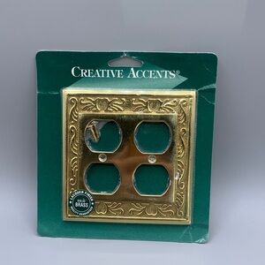 Vintage Creative Accents Victorian Solid Brass Lacquer Finish Outlet Cover